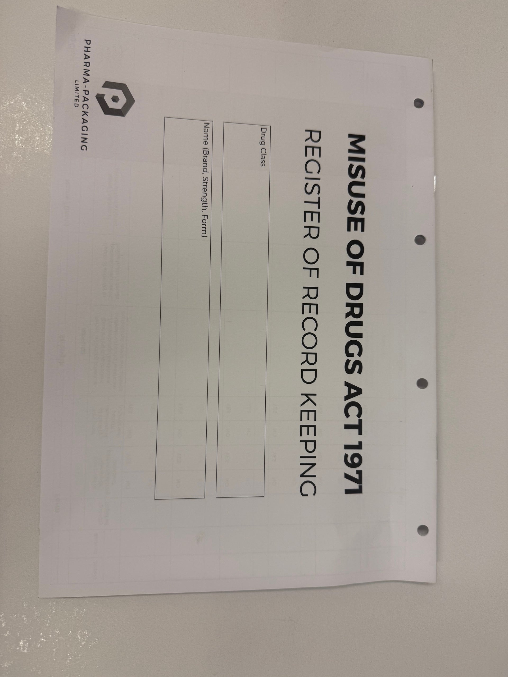 Cd Register Page Example Controlled Drugs (CD) Register - 16 Pages – Pharma Packaging